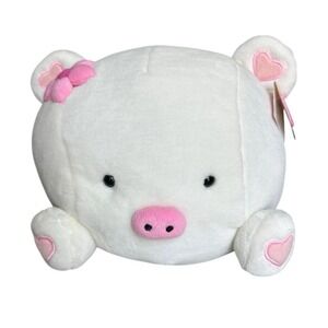HANNARI TOFU PIG PINK  STUFFED‎ ANIMAL PLUSH (LOVEY)